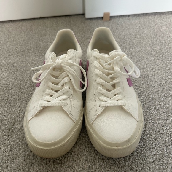Veja Women's Cream and Pink/Purple Campos Sneakers - Picture 2 of 4